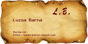 Luzsa Barna névjegykártya
