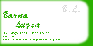 barna luzsa business card